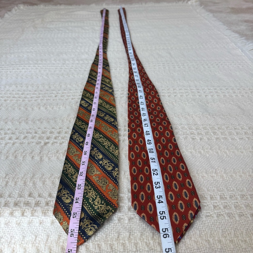 56.5” Lanvin Tiffany Valentino Silk Tie Bundle Vintage Patterns - Picture 8 of 8